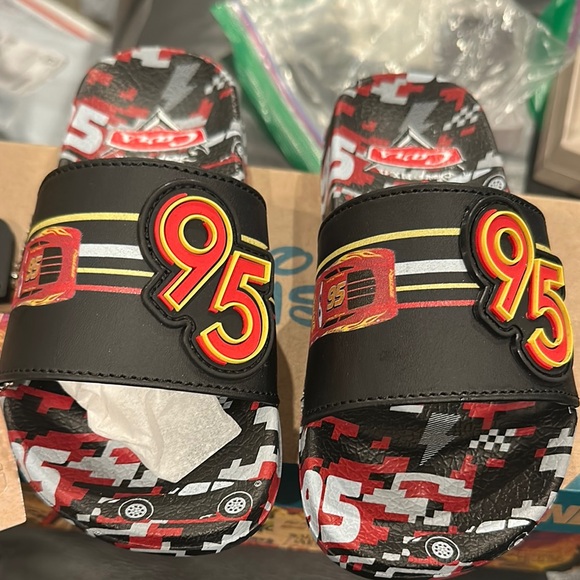 Disney Black and Red Cars Slide Sandals - Picture 1 of 4